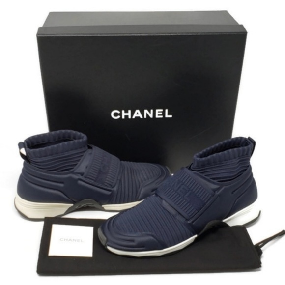 CHANEL Shoes - 100% Auth CHANEL Blue Sneakers Size 37 Brand New
